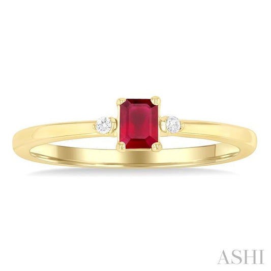 ASHI Emerald Shape Gemstone & Petite Diamond Fashion Ring 41799PPTGRBYG-OC