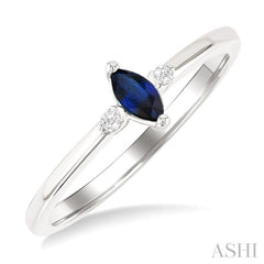 ASHI Marquise Shape Gemstone & Petite Diamond Fashion Ring 41799PPTGSPWG-MQ