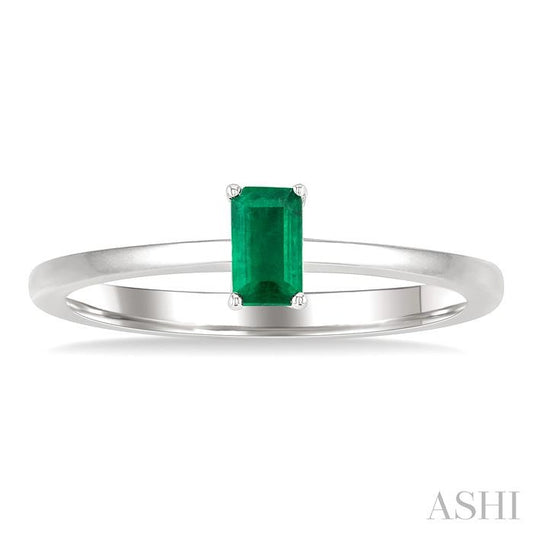ASHI Emerald Shape Gemstone Solitaire Ring 41809PPF@EMWG-OC