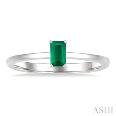 ASHI Emerald Shape Gemstone Solitaire Ring 41809PPF@EMWG-OC
