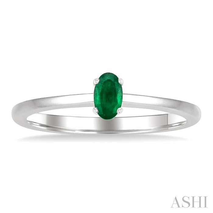 ASHI Oval Shape Gemstone Solitaire Ring 41809PPF@EMWG-OV