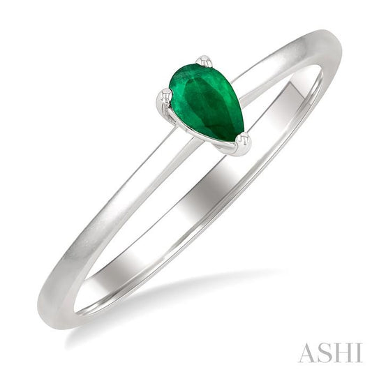 ASHI Pear Shape Gemstone Solitaire Ring 41809PPF@EMWG-PR