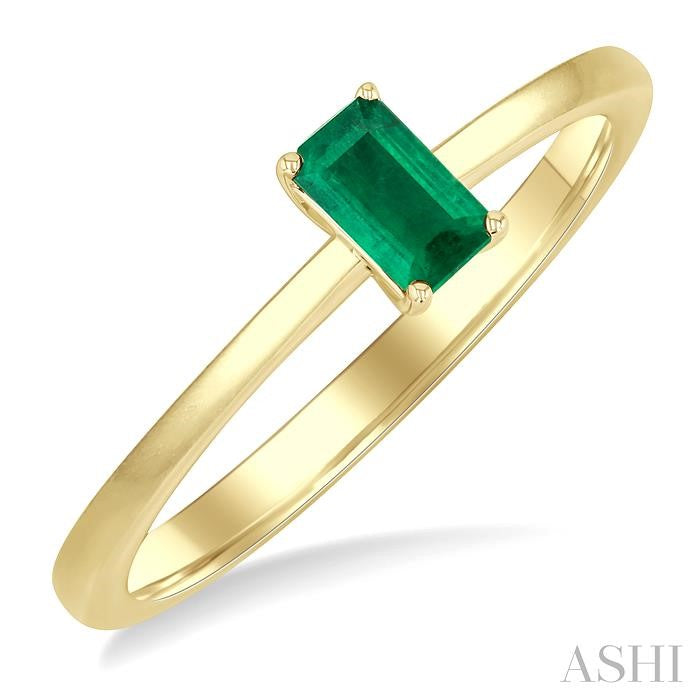 ASHI Emerald Shape Gemstone Solitaire Ring 41809PPF@EMYG-OC