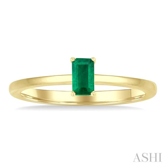 ASHI Emerald Shape Gemstone Solitaire Ring 41809PPF@EMYG-OC