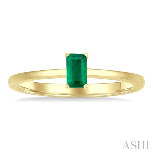 ASHI Emerald Shape Gemstone Solitaire Ring 41809PPF@EMYG-OC