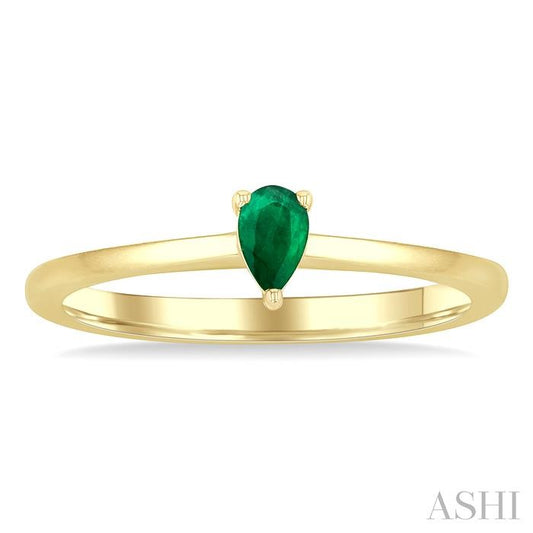 ASHI Pear Shape Gemstone Solitaire Ring 41809PPF@EMYG-PR