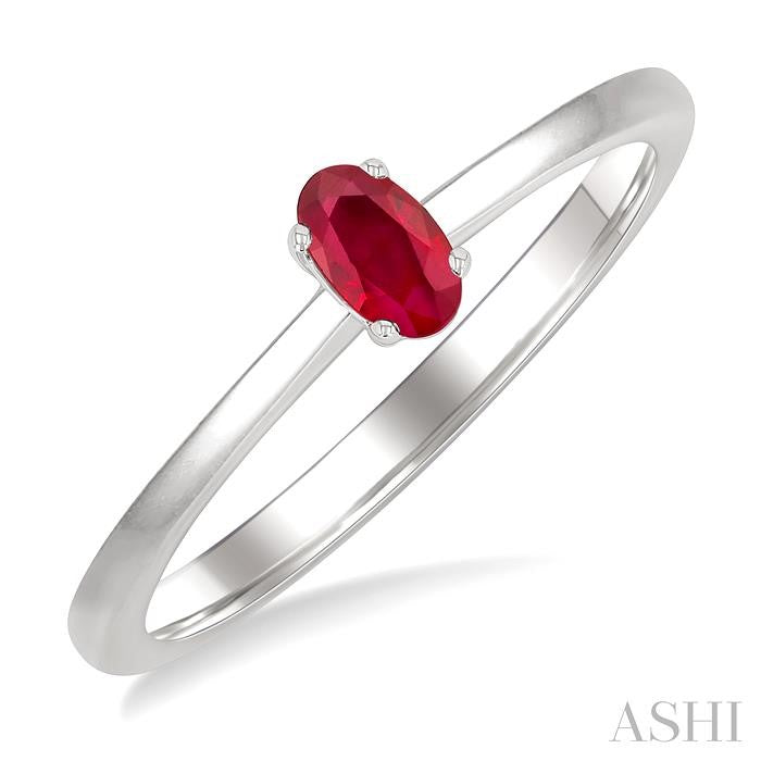 ASHI Oval Shape Gemstone Solitaire Ring 41809PPF@RBWG-OV