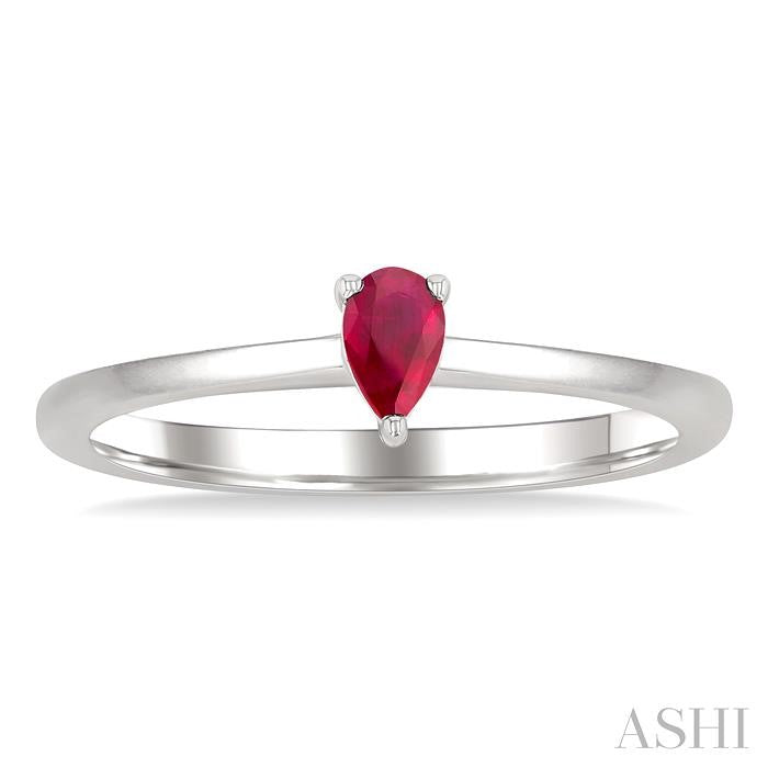 ASHI Pear Shape Gemstone Solitaire Ring 41809PPF@RBWG-PR