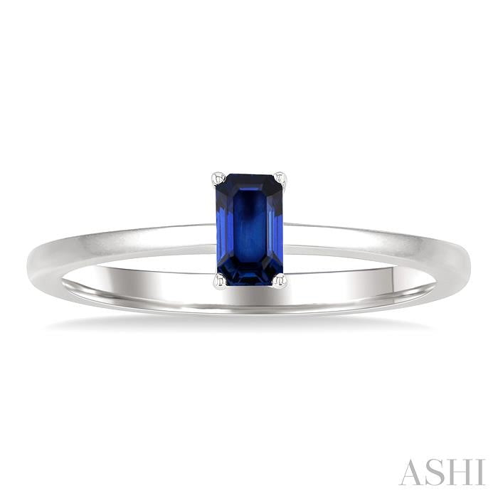 ASHI Emerald Shape Gemstone Solitaire Ring 41809PPF@SPWG-OC