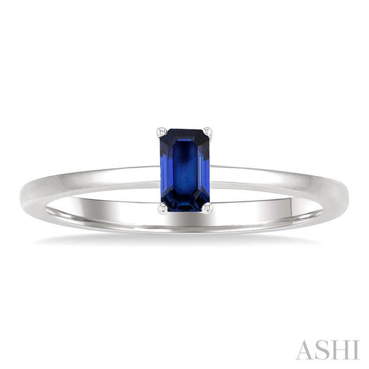 ASHI Emerald Shape Gemstone Solitaire Ring 41809PPF@SPWG-OC