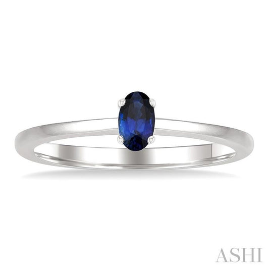 ASHI Oval Shape Gemstone Solitaire Ring 41809PPF@SPWG-OV