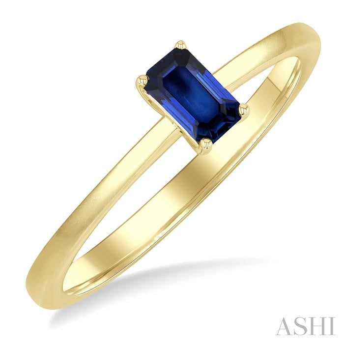 ASHI Emerald Shape Gemstone Solitaire Ring 41809PPF@SPYG-OC