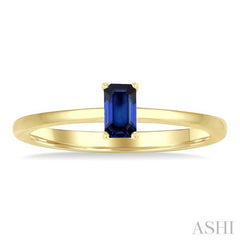 ASHI Emerald Shape Gemstone Solitaire Ring 41809PPF@SPYG-OC