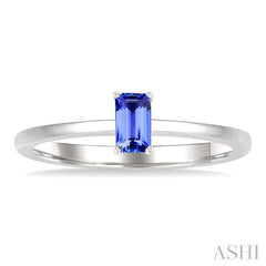 ASHI Emerald Shape Gemstone Solitaire Ring 41809PPF@TZWG-OC