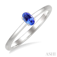 ASHI Oval Shape Gemstone Solitaire Ring 41809PPF@TZWG-OV