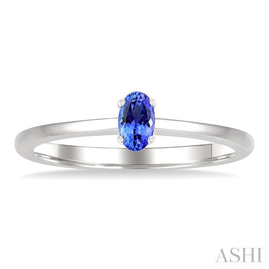 ASHI Oval Shape Gemstone Solitaire Ring 41809PPF@TZWG-OV
