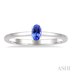 ASHI Oval Shape Gemstone Solitaire Ring 41809PPF@TZWG-OV