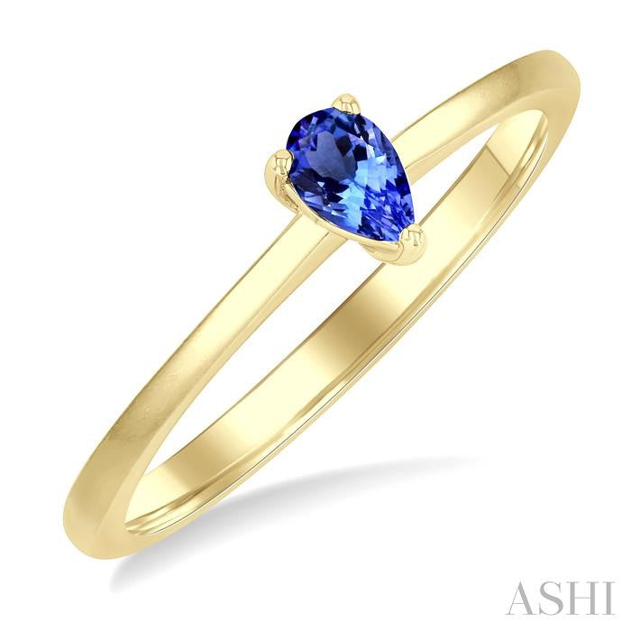 ASHI Pear Shape Gemstone Solitaire Ring 41809PPF@TZYG-PR