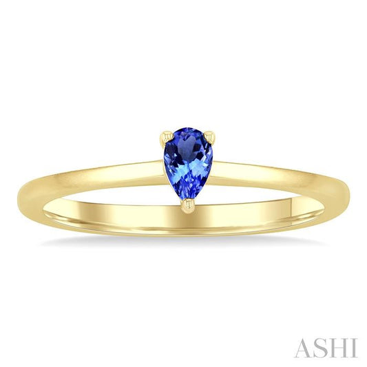 ASHI Pear Shape Gemstone Solitaire Ring 41809PPF@TZYG-PR