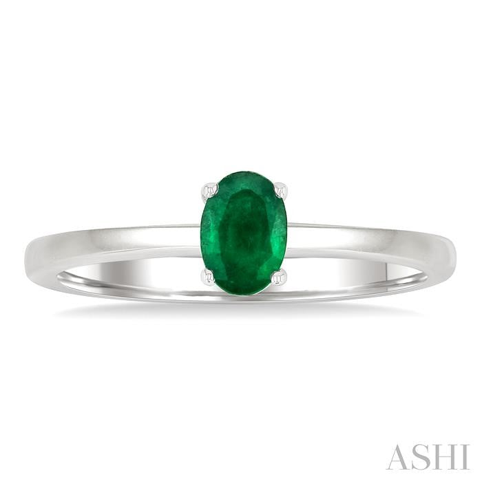 ASHI Oval Shape Gemstone Solitaire Ring 41819PPF@EMWG-OV