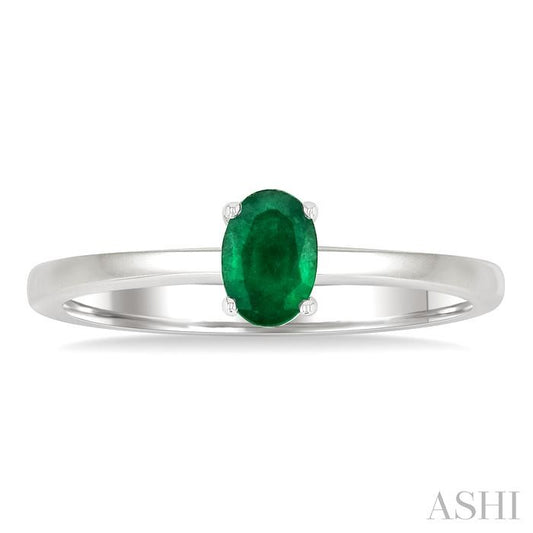 ASHI Oval Shape Gemstone Solitaire Ring 41819PPF@EMWG-OV