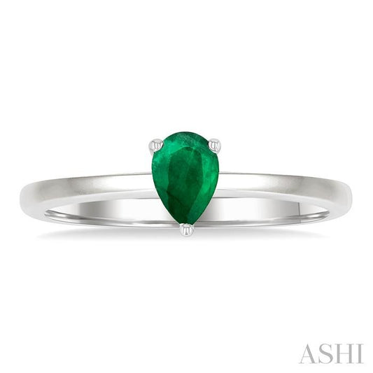 ASHI Pear Shape Gemstone Solitaire Ring 41819PPF@EMWG-PR