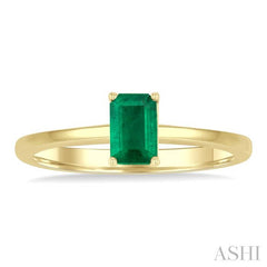 ASHI Emerald Shape Gemstone Solitaire Ring 41819PPF@EMYG-OC