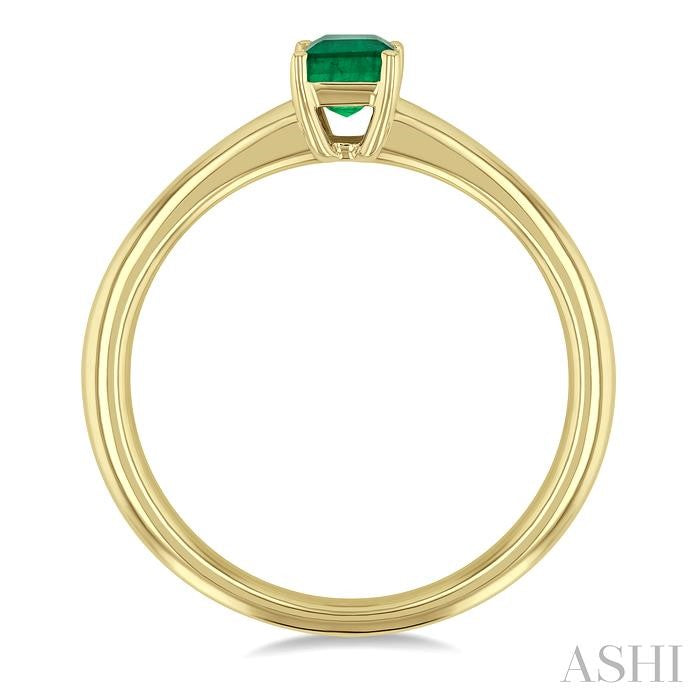 ASHI Emerald Shape Gemstone Solitaire Ring 41819PPF@EMYG-OC