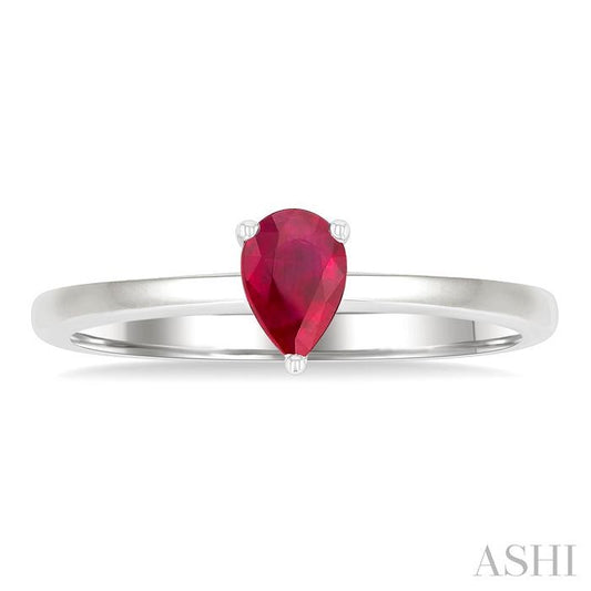 ASHI Pear Shape Gemstone Solitaire Ring 41819PPF@RBWG-PR