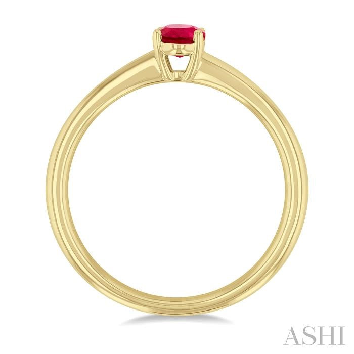 ASHI Oval Shape Gemstone Solitaire Ring 41819PPF@RBYG-OV