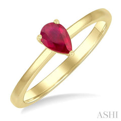 ASHI Pear Shape Gemstone Solitaire Ring 41819PPF@RBYG-PR