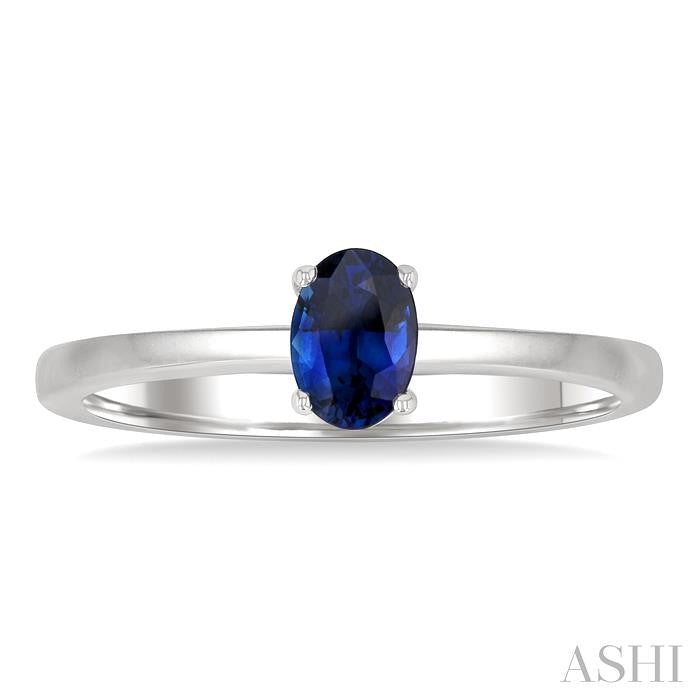 ASHI Oval Shape Gemstone Solitaire Ring 41819PPF@SPWG-OV