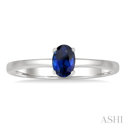 ASHI Oval Shape Gemstone Solitaire Ring 41819PPF@SPWG-OV