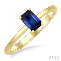ASHI Emerald Shape Gemstone Solitaire Ring 41819PPF@SPYG-OC