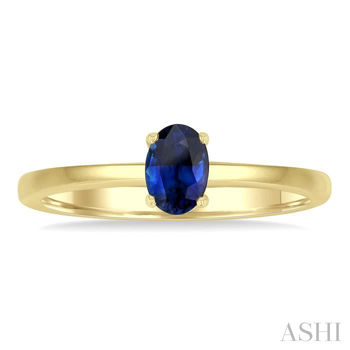 ASHI Oval Shape Gemstone Solitaire Ring 41819PPF@SPYG-OV