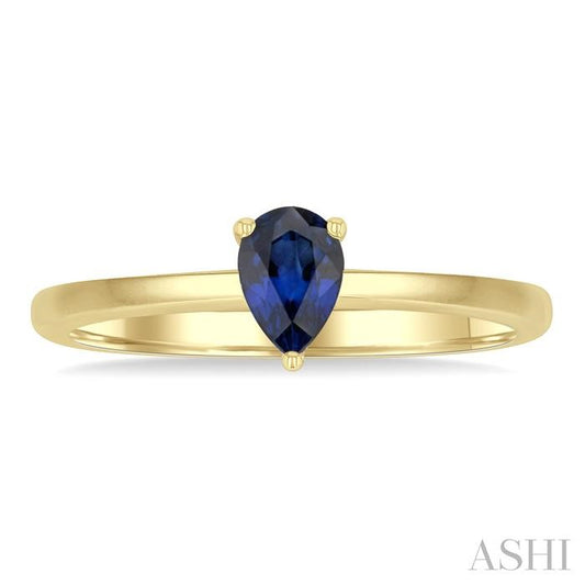 ASHI Pear Shape Gemstone Solitaire Ring 41819PPF@SPYG-PR