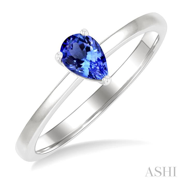 ASHI Pear Shape Gemstone Solitaire Ring 41819PPF@TZWG-PR