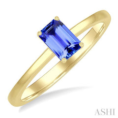 ASHI Emerald Shape Gemstone Solitaire Ring 41819PPF@TZYG-OC