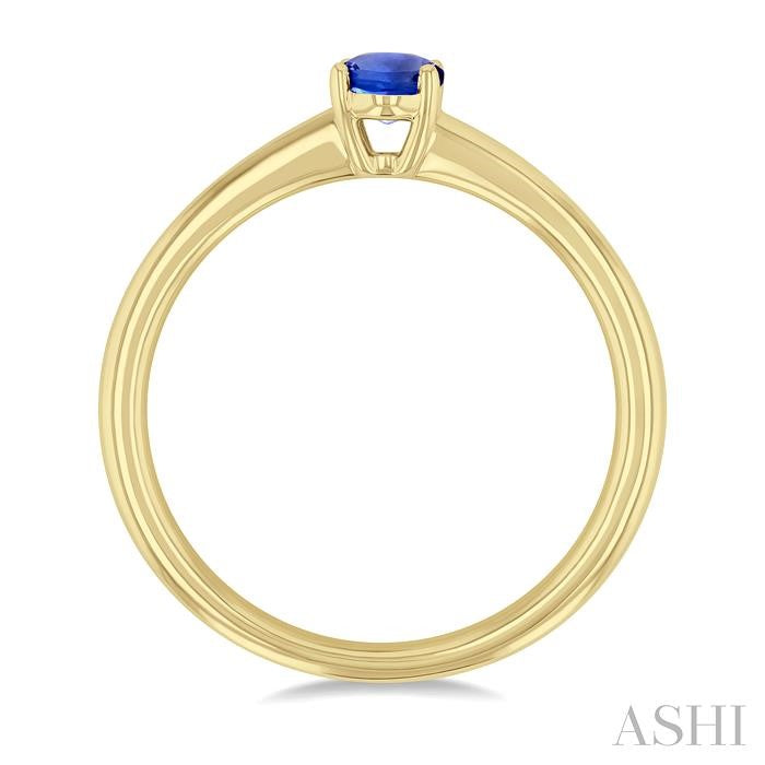 ASHI Oval Shape Gemstone Solitaire Ring 41819PPF@TZYG-OV