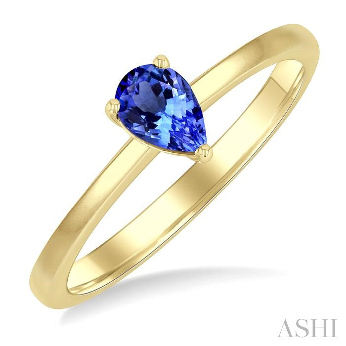 ASHI Pear Shape Gemstone Solitaire Ring 41819PPF@TZYG-PR