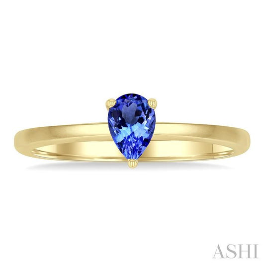 ASHI Pear Shape Gemstone Solitaire Ring 41819PPF@TZYG-PR