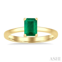ASHI Emerald Shape Gemstone Solitaire Ring 41829PPF@EMYG-OC