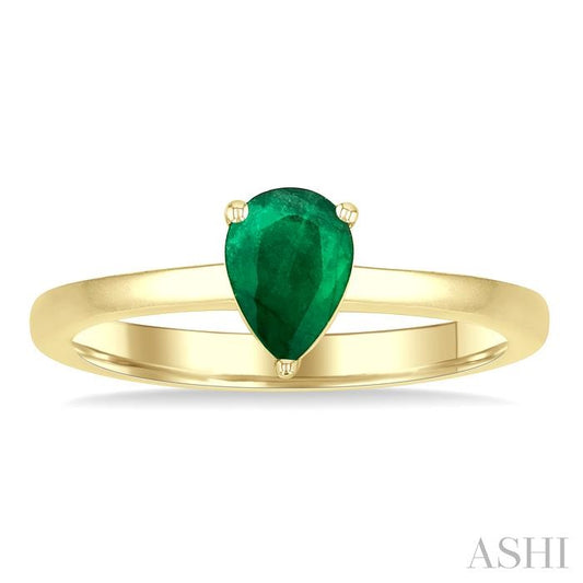 ASHI Pear Shape Gemstone Solitaire Ring 41829PPF@EMYG-PR