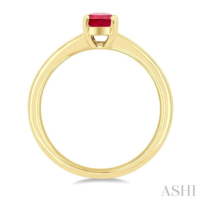ASHI Oval Shape Gemstone Solitaire Ring 41829PPF@RBYG-OV