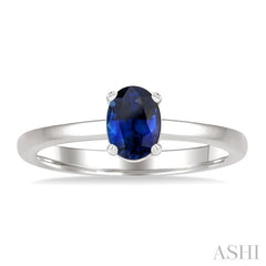 ASHI Oval Shape Gemstone Solitaire Ring 41829PPF@SPWG-OV