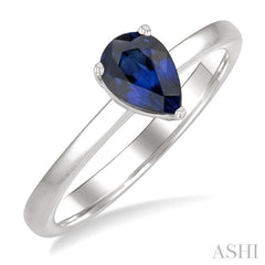 ASHI Pear Shape Gemstone Solitaire Ring 41829PPF@SPWG-PR