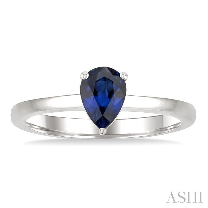 ASHI Pear Shape Gemstone Solitaire Ring 41829PPF@SPWG-PR
