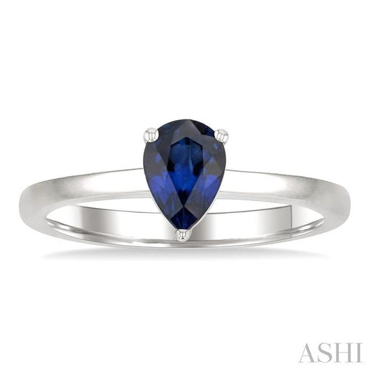 ASHI Pear Shape Gemstone Solitaire Ring 41829PPF@SPWG-PR
