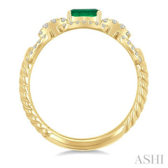 ASHI Emerald Shape Gemstone & Diamond Fashion Ring 41856PPFGEMYG