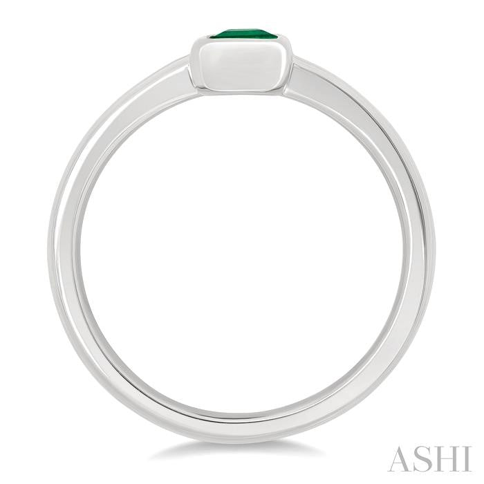 ASHI Emerald Shape Gemstone Solitaire Ring 41909PPF@EMWG-OC